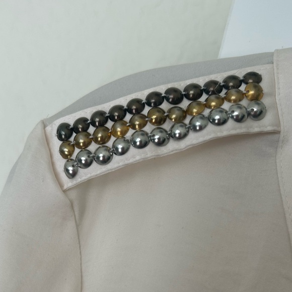 EUC H&M Tops | H & M Cream Beaded Shoulder Top. - Picture 2 of 6